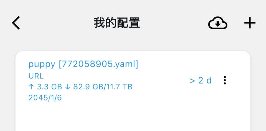 Clash Mi 配置列表界面